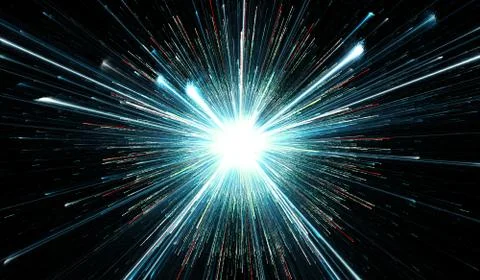 Glowing lights, particle explosion Stock Illustration