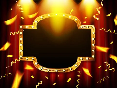 Glowing lights retro frame Stock Illustration