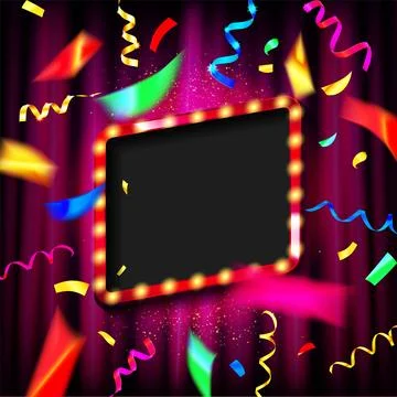 Glowing lights retro frame Stock Illustration