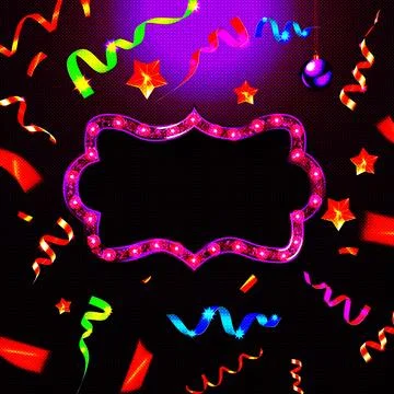 Glowing lights retro frame Stock Illustration