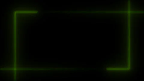 Glowing lime green hud border with high tech-light streaks seamless loop. 4k Stock Footage 339093759