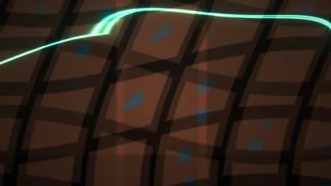 Glowing Line Fast Motion over Colorful Abstract Grid Technology Background .. Stock Footage 343704484
