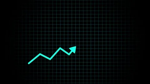Glowing line graph rising steadily to show market growth. Animated chart fo.. 動画素材 313381671