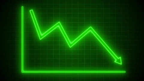 Glowing Line Graph Showing Downward Trend Animation Stock Footage 316711705