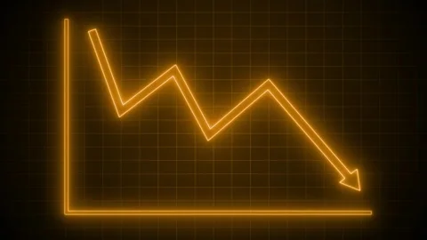 Glowing Line Graph Showing Downward Trend Animation Stock Footage 316711724