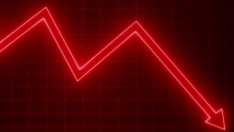 Glowing Line Graph Showing Downward Trend Animation Stock Footage 316711739