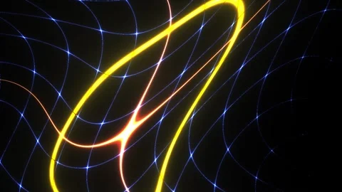 Glowing Line Path over Blue Digital Grid Abstract Motion Background Stock Footage 343704701