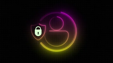 Glowing Line Profile Lock Icon Animation – Secure &amp; Modern Stock Footage 283987137
