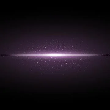 Glowing line with sparks, light effect, purple color Stock Illustration