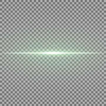 Glowing line with sparks, light effect, green color Stock Illustration