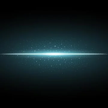 Glowing line with sparks, light effect, aqua color Stock Illustration