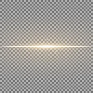 Glowing line with sparks, light effect, golden color Stock Illustration