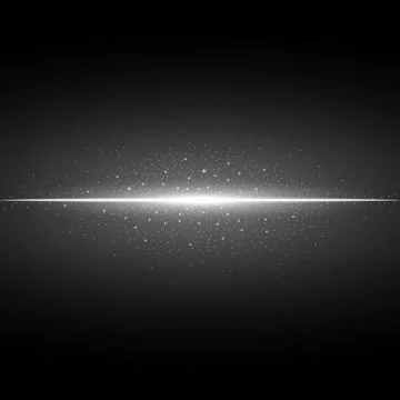 Glowing line with sparks, light effect, white color Stock Illustration