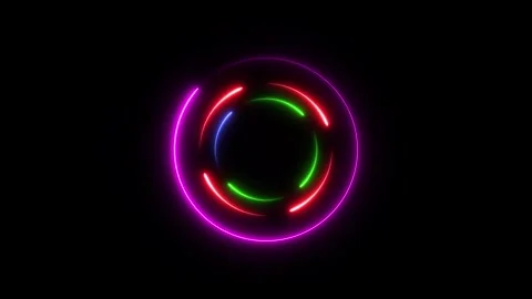 Glowing line web neon circle pattern.Abstract glowing neon circle frame. Ab.. Stock Footage 332583103