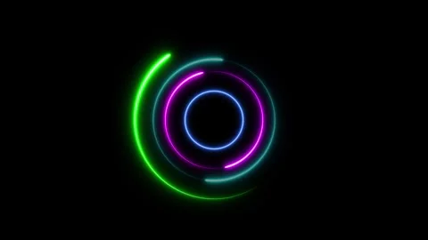 Glowing line web neon circle pattern.Abstract glowing neon circle frame. Ab.. Stock Footage 332583105