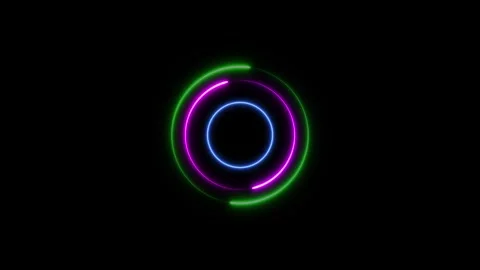 Glowing line web neon circle pattern.Abstract glowing neon circle frame. Ab.. Stock Footage 332583113