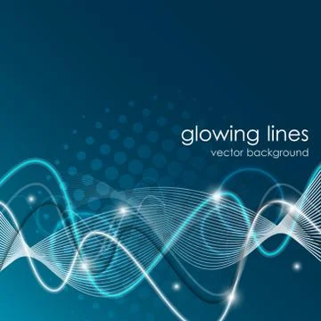 Glowing lines, abstract vector background with space for your message Stock Illustration
