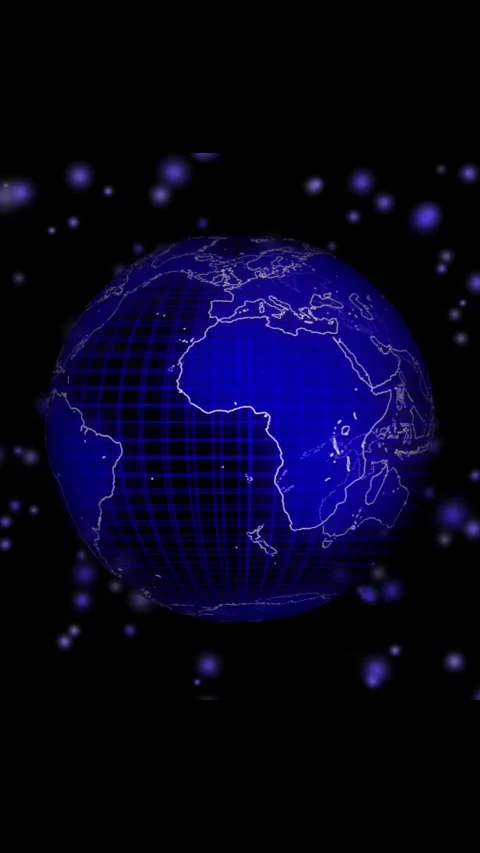 Glowing lines and abstract elements on digital globe animation. Animated bl.. Stock Footage 315377999