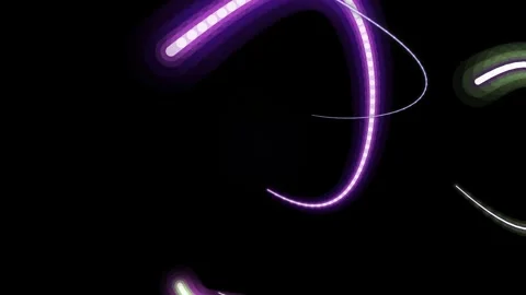 Glowing lines and dots on a black background, simple design Stock Footage 331643762