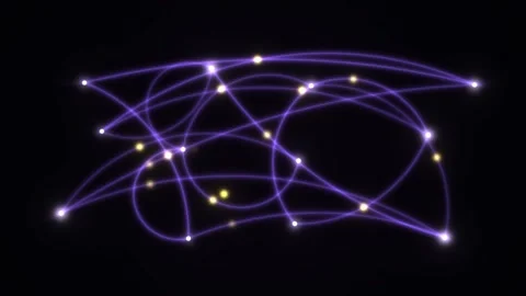 Glowing lines and points on a dark background design Stock Footage 340311989