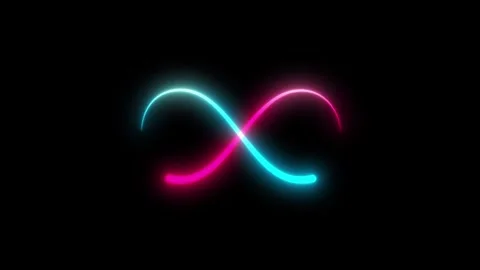 Glowing Lines Animating to form an Infinite Symbol. Loop Icon. Infinity Sign. 4K Stock Footage 280103918