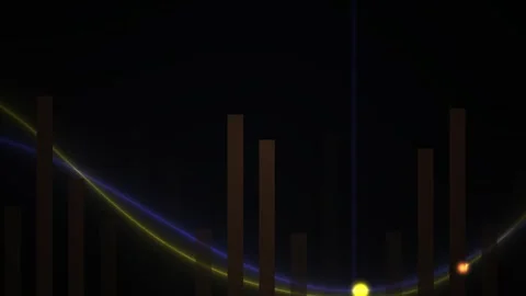 Glowing lines on black background graph. Stock Footage 340024735