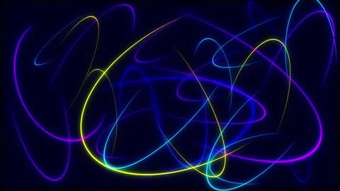 Glowing lines of different colors, curved and intersecting Vídeos de archivo 306225778