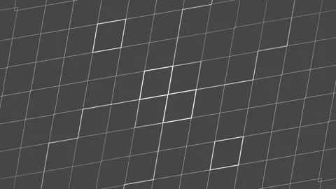 Glowing lines form patterns arranged on a grid of diamonds. 3d rendering 4K Stock Footage 306744184