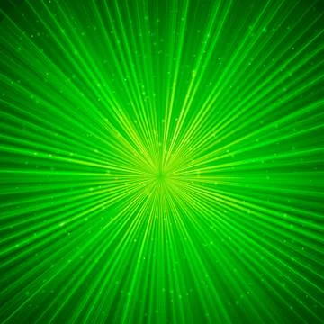 Glowing lines stretching to infinity. Rays of light. Green St. Patrick's Day  Stock Illustration