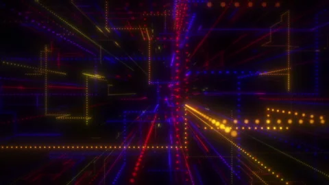 Glowing Lines Structure Stock Footage 208584192