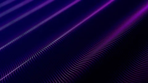 Glowing lines on the wavy surface. Abstract concept of sound waves, artific.. Stock Footage 317441349