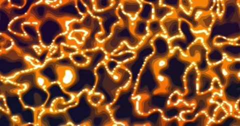 Glowing liquid. Abstract Fluid Animation Bright Orange Color Flowing Wavy S.. Video stock 224920267