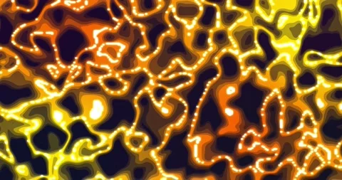 Glowing liquid. Abstract Fluid Animation Orange yellow Color Flowing Wavy S.. Stock Footage 224920945
