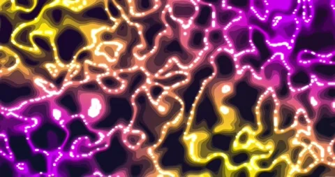 Glowing liquid. Abstract Fluid Animation purple yellow Color Flowing Wavy S.. Stock Footage 224922202