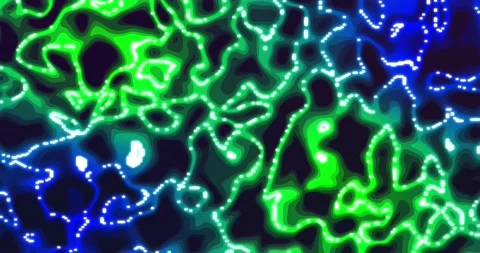 Glowing liquid. Abstract Fluid Animation Green navy Blue Color Flowing Wavy.. Vídeos de archivo 224924200