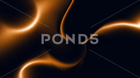 Glowing Liquid Background with Orange Curves on Black PSD Template