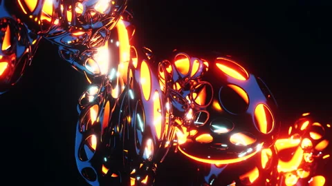 Glowing liquid changing shape. Infinitely looped animation Video stock 206358634