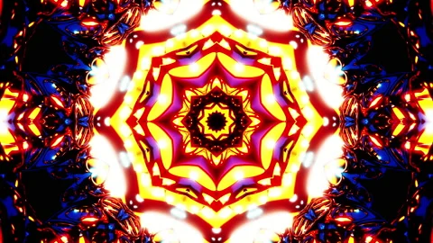 Glowing liquid changing shape. Kaleidoscope VJ loop Stock Footage 207435112
