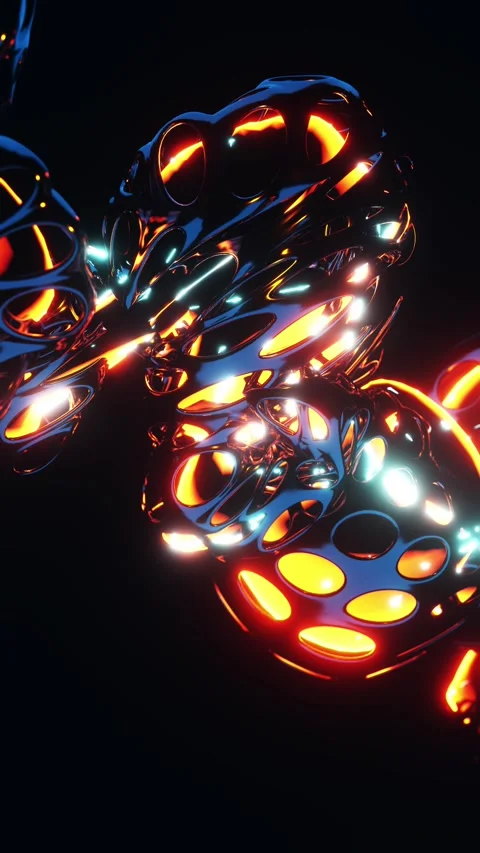Glowing liquid changing shape. Vertical looped video Video stock 226371186
