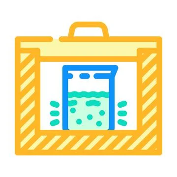 Glowing liquid container radioactive pollution color icon vector illustration Stock Illustration