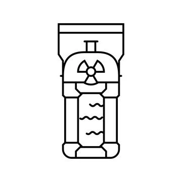 Glowing liquid container radioactive pollution line icon vector illustration Illustrazione stock