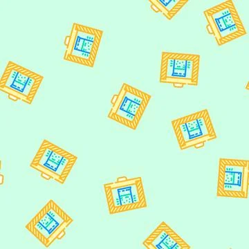 Glowing liquid container radioactive pollution vector seamless pattern Stockillustratie