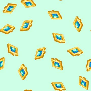 Glowing liquid container radioactive pollution isometric icon seamless patter Stock Illustration