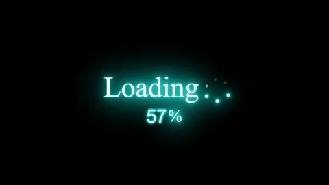 Glowing Loading Bar Animation in Neon Lights Stock Footage 318110933