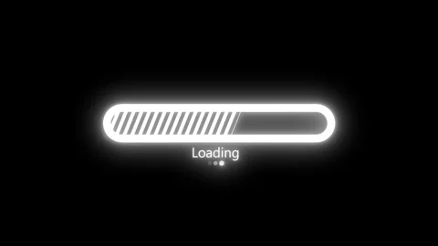 Glowing Loading Bar on Black BackgroundLooped Neon Progress Loading Animati.. Video stock 314656279