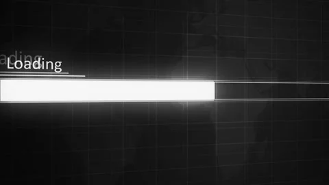 Glowing loading bar on a dark world map background with grid lines animatio.. Stock Footage 340385238