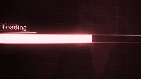 Glowing loading bar on a dark world map background with grid lines animatio.. Stock Footage 340385242