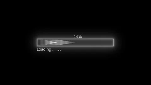 Glowing loading bar percentage loading text suggesting progress update and .. Stock Footage 337873078