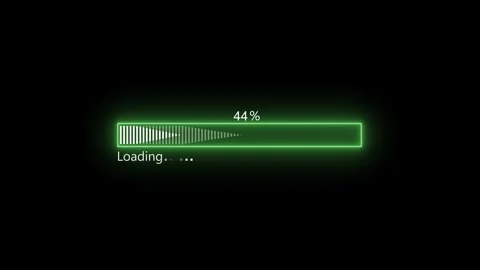 Glowing loading bar percentage loading text suggesting progress update and .. Stock Footage 337873086