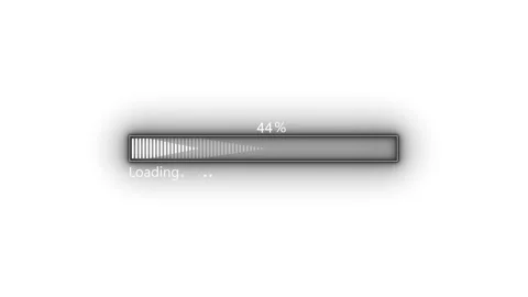 Glowing loading bar percentage loading text suggesting progress update and .. Stock Footage 337873090